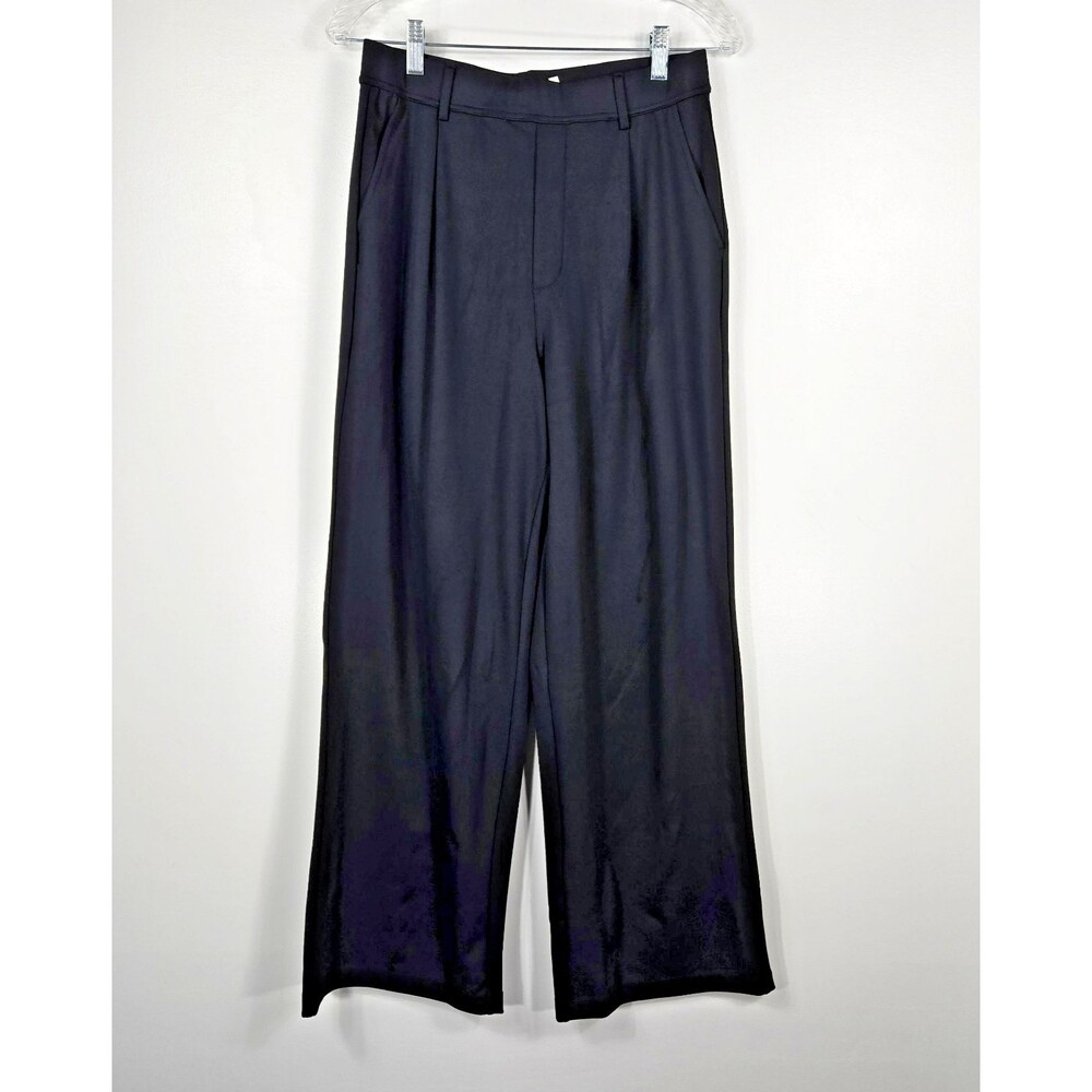 Halara Women's Medium Black Wide Leg Elastic Waist Pull On Career Pants NWOT H05
